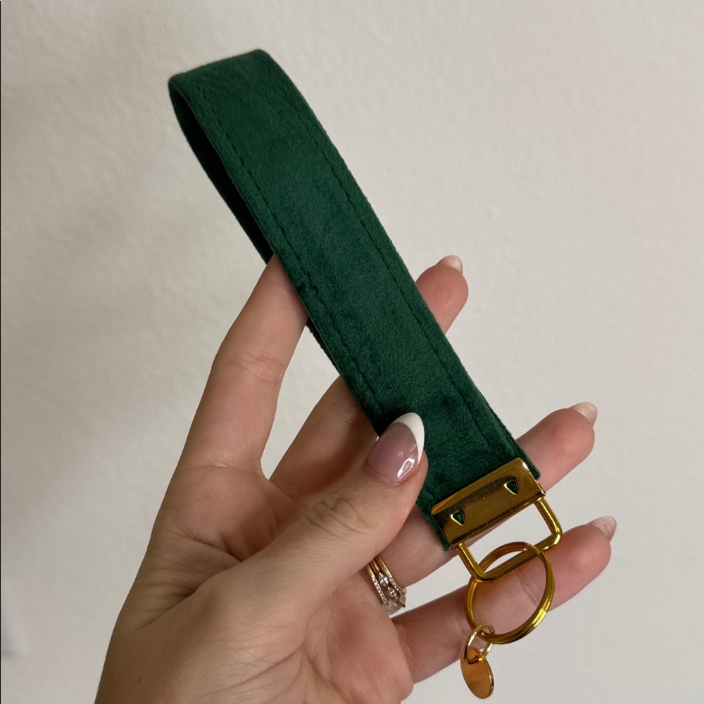 Emerald Green Velvet Keychain